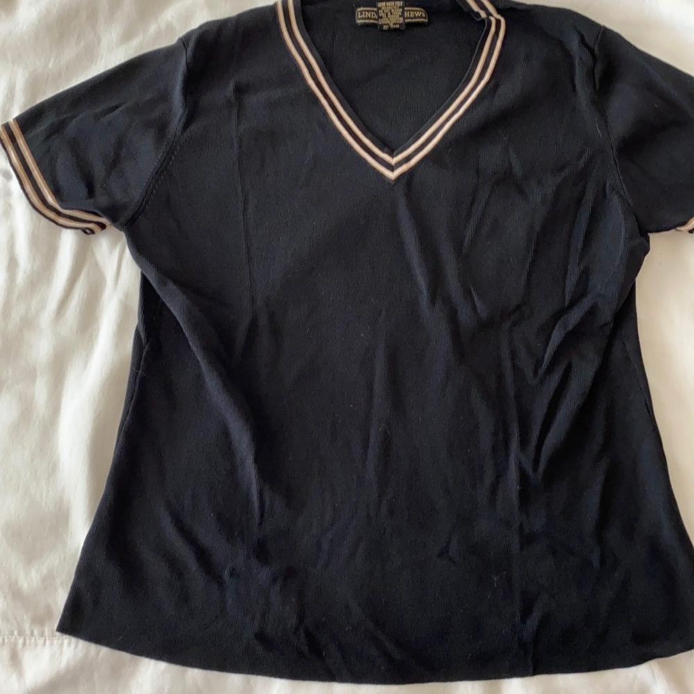 Black short sleeve sweater